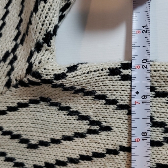 Geometric Print Sweater Open-Front  Cardigan  L - Picture 10 of 12